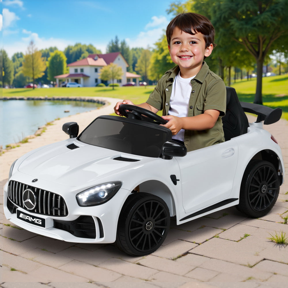 Mercedes-Benz AMG GTR Kids Electric Ride-On Car Remote White