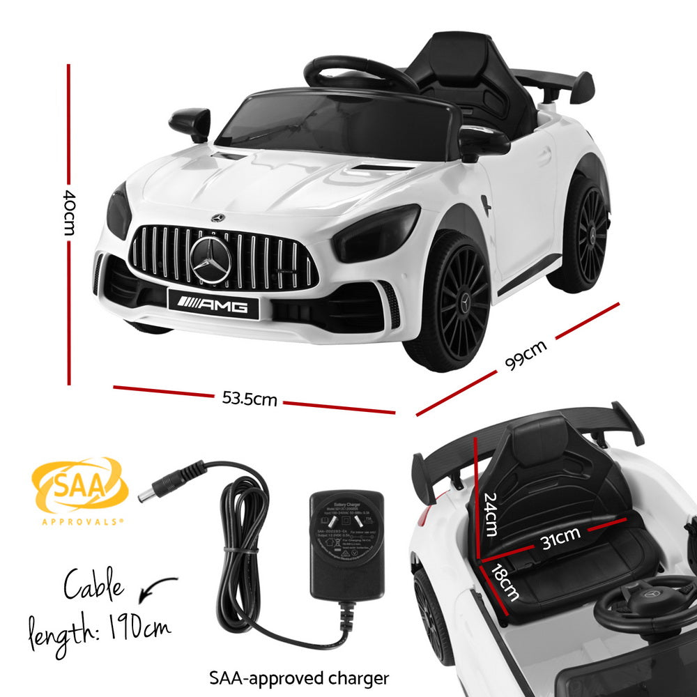 Mercedes-Benz AMG GTR Kids Electric Ride-On Car Remote White