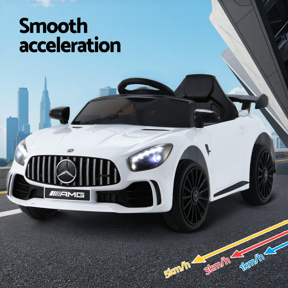 Mercedes-Benz AMG GTR Kids Electric Ride-On Car Remote White