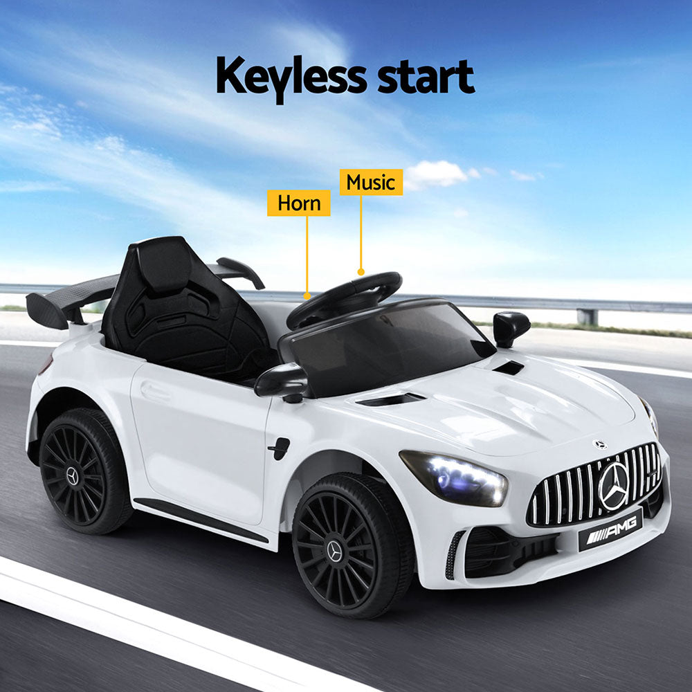 Mercedes-Benz AMG GTR Kids Electric Ride-On Car Remote White