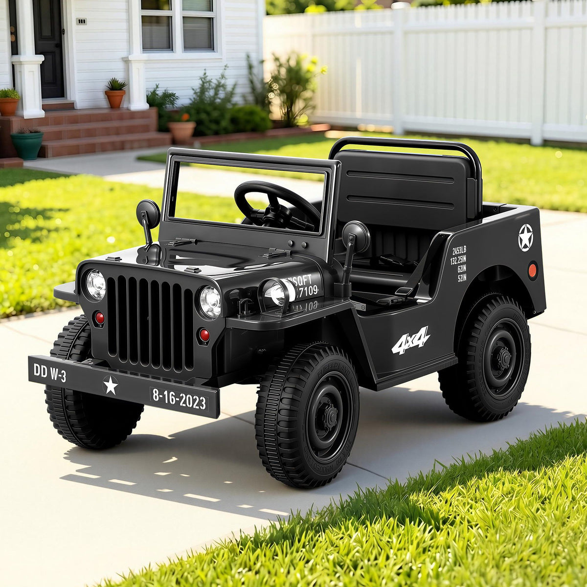 Rigo Kids Electric Off Road Ride On Car Jeep 12V Black