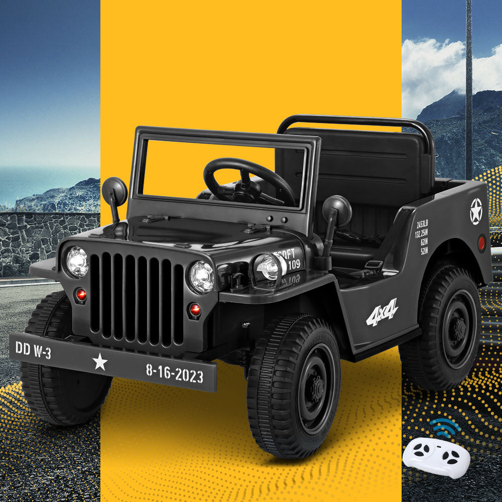 Rigo Kids Electric Jeep 12V Remote Control Black