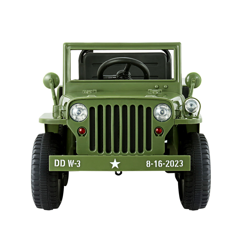 Rigo Kids Electric Ride-On Jeep 12V Military Off-Road Toy Olive