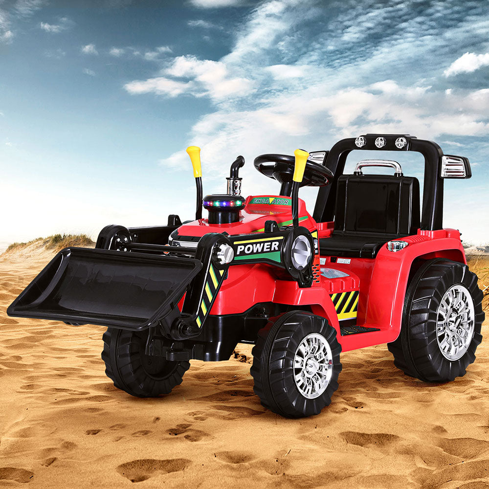 Rigo Kids Electric Bulldozer Ride-On Car 6V Remote Red