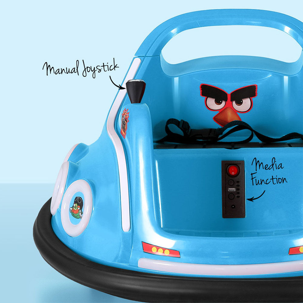Rigo Kids Electric Bumper Car Blue Angry Birds Stickers Remote Control