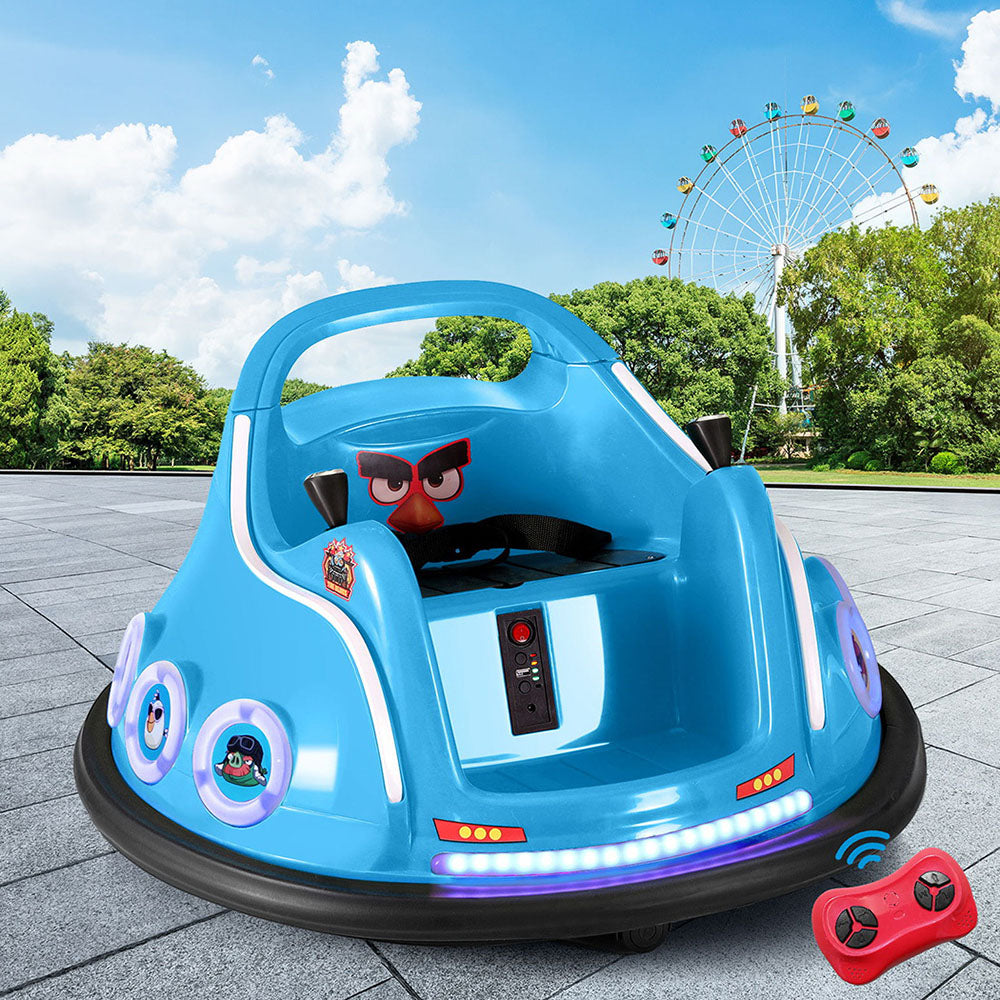 Rigo Kids Electric Bumper Car Blue Angry Birds Stickers Remote Control