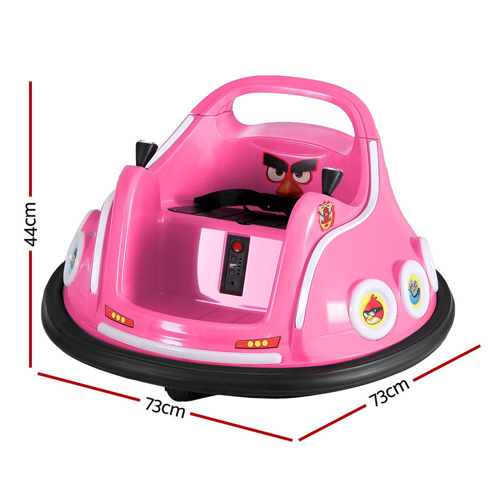 Rigo Kids Electric Bumper Car Pink Angry Birds Stickers Remote Control
