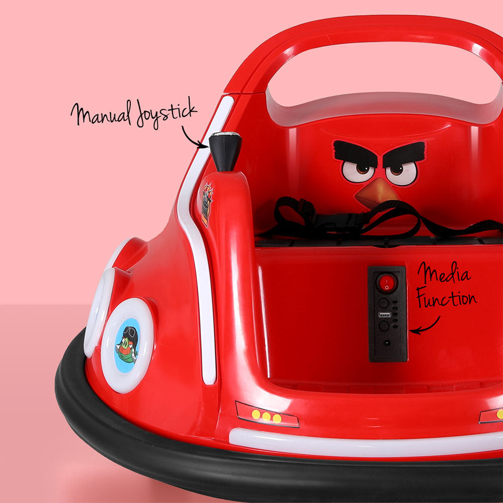 Rigo Kids Electric Bumper Car 360° Rotation Remote Red Angry Birds Stickers