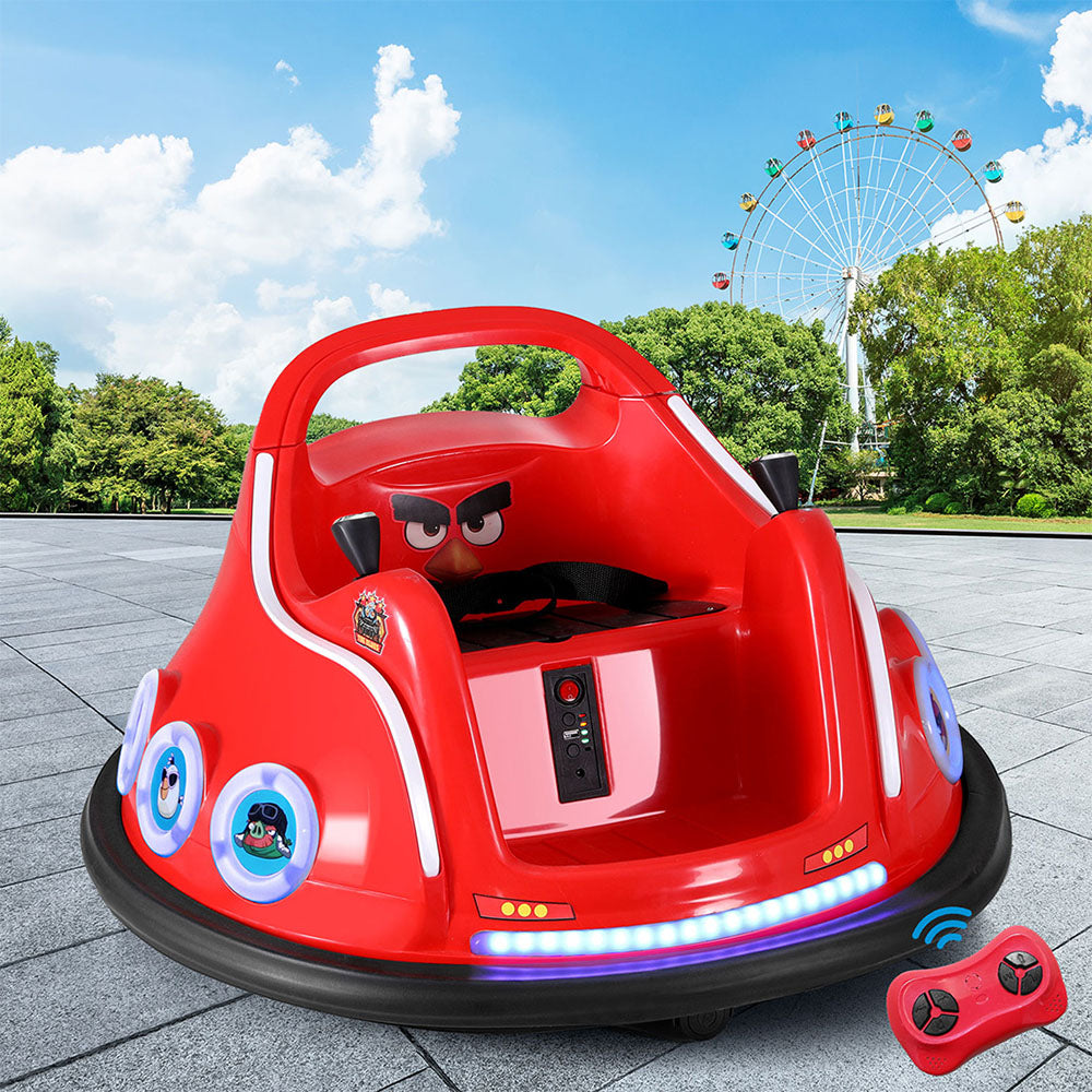 Rigo Kids Electric Bumper Car 360° Rotation Remote Red Angry Birds Stickers