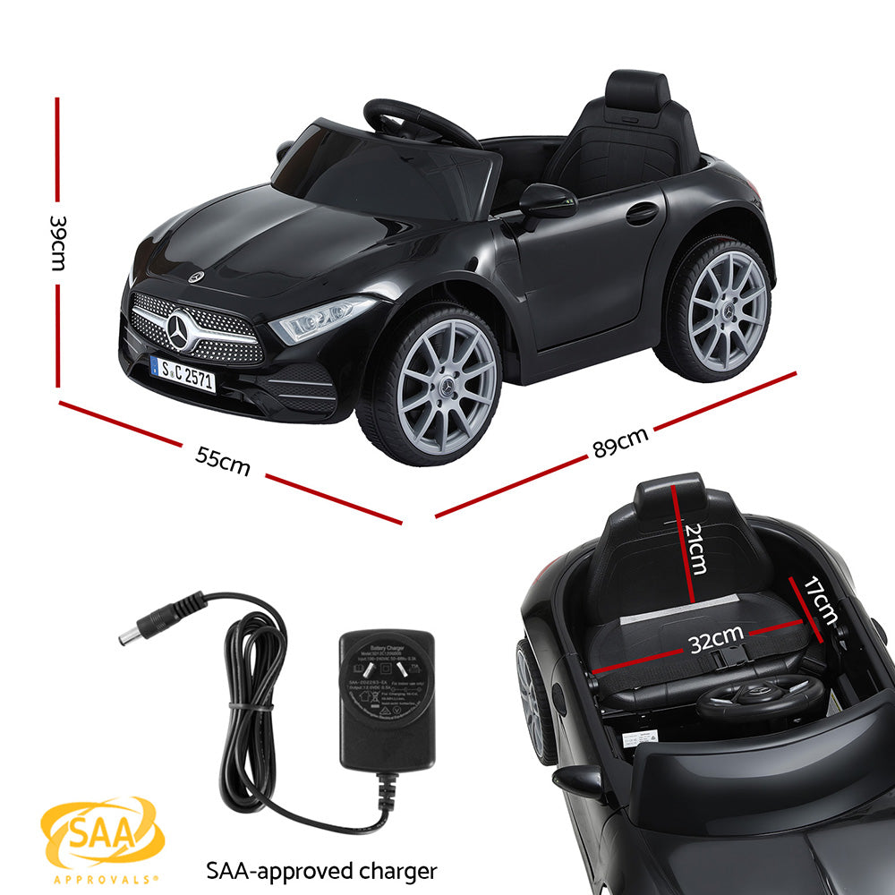 Licensed Kids Electric Ride-On Car Black Music Remote Control