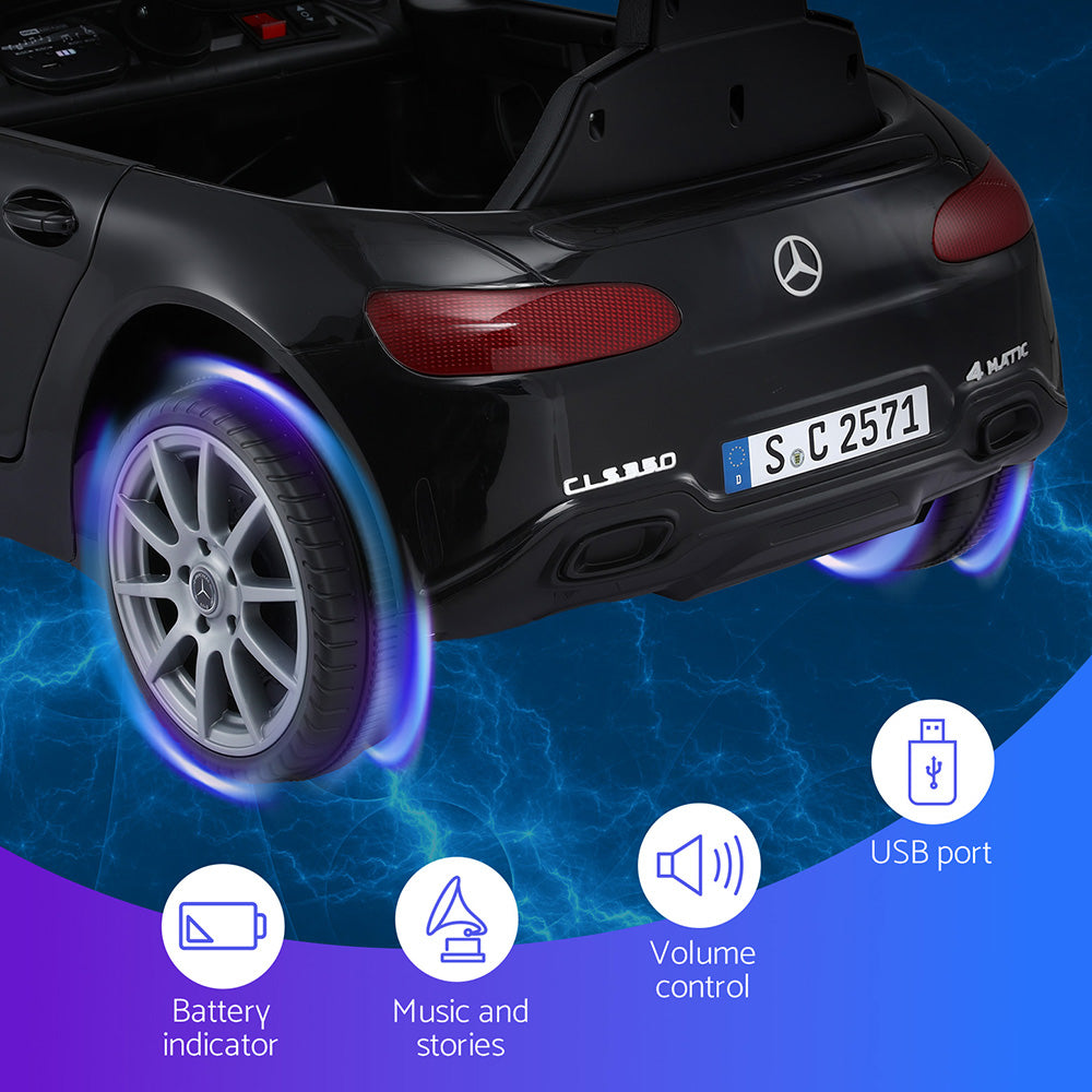 Licensed Kids Electric Ride-On Car Black Music Remote Control