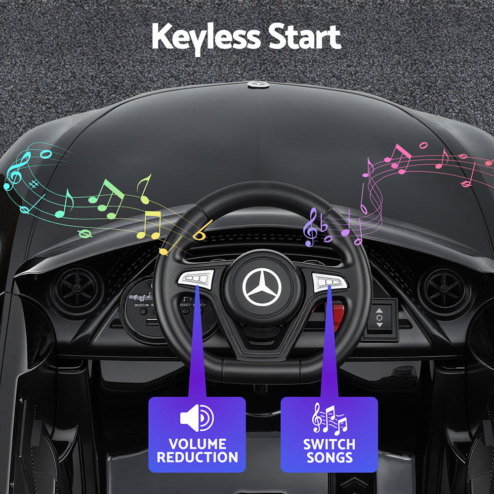 Licensed Kids Electric Ride-On Car Black Music Remote Control