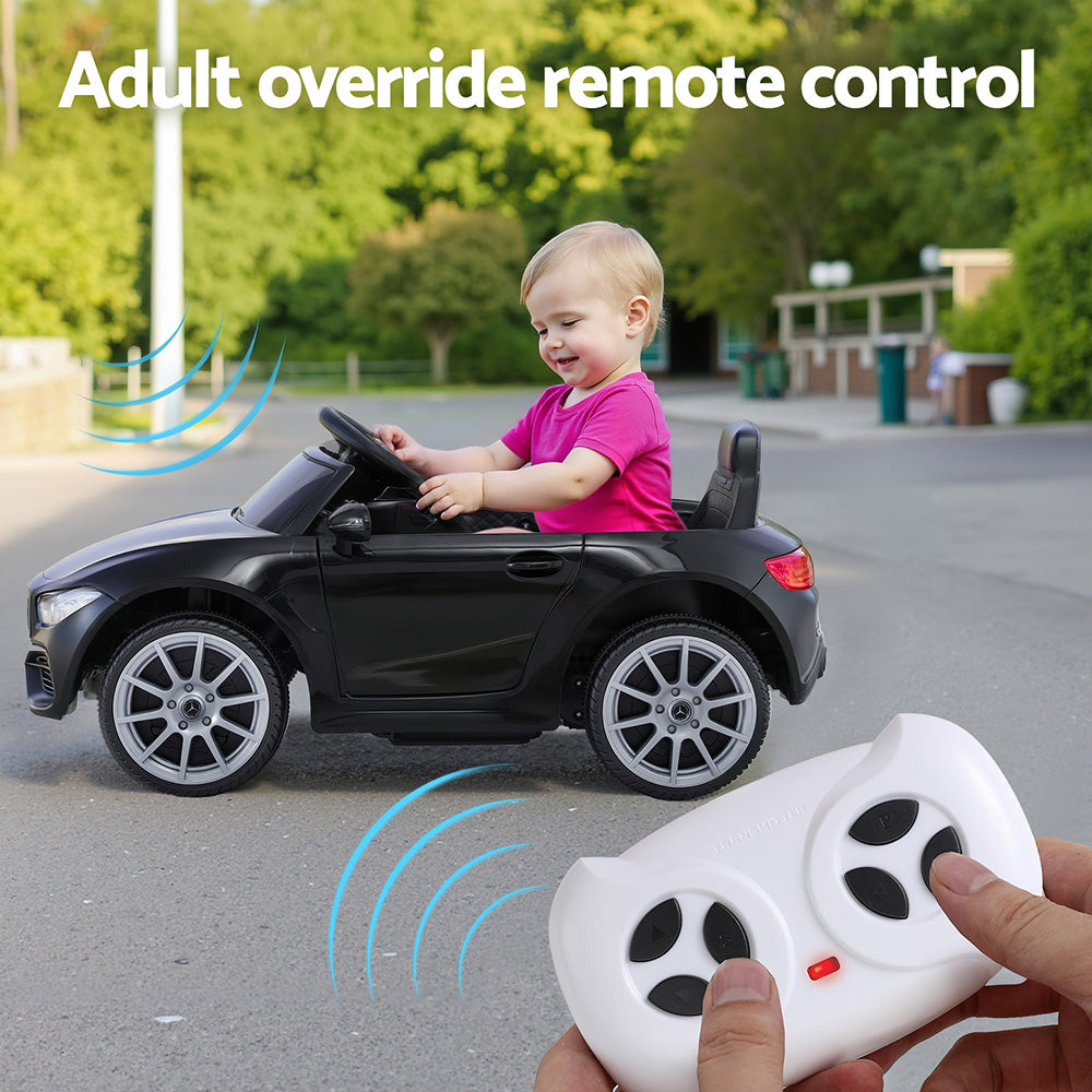 Licensed Kids Electric Ride-On Car Black Music Remote Control