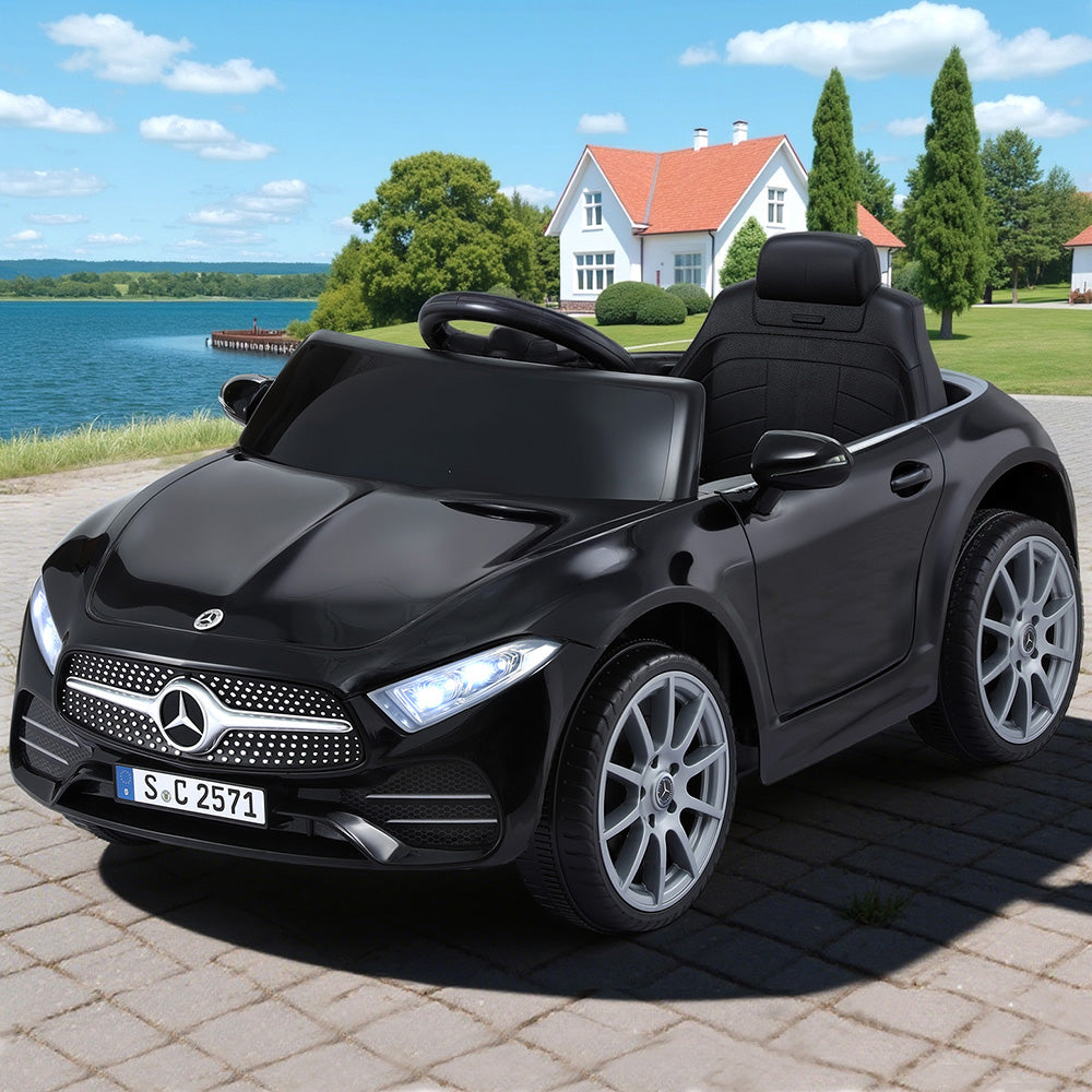 Licensed Kids Electric Ride-On Car Black Music Remote Control