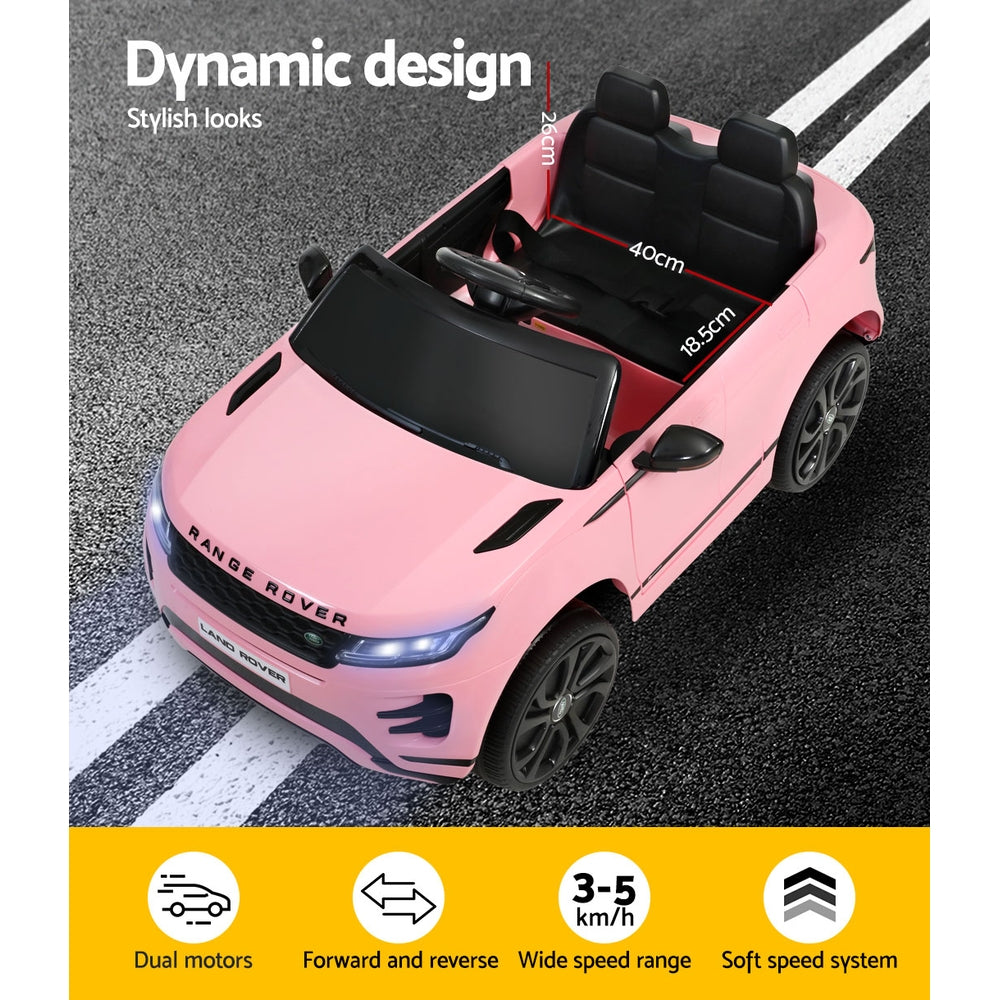 Land Rover Evoque Kids Electric Ride-On Car 12V Remote Pink