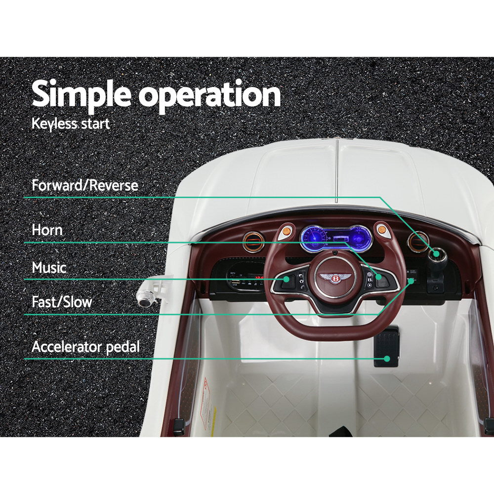Bentley EXP12 Kids Electric Ride On Car 12V Remote White