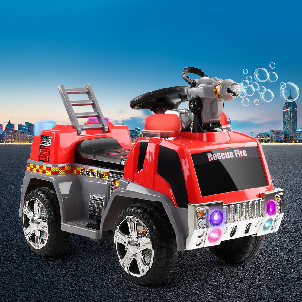 Rigo 6V Kids Electric Fire Engine Ride-On Car Red