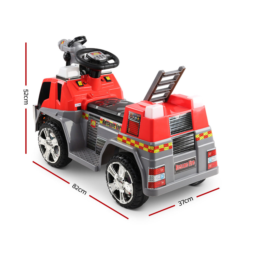 Rigo 6V Kids Electric Fire Engine Ride-On Car Red