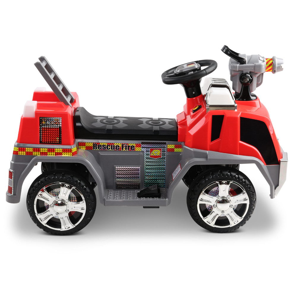 Rigo 6V Kids Electric Fire Engine Ride-On Car Red
