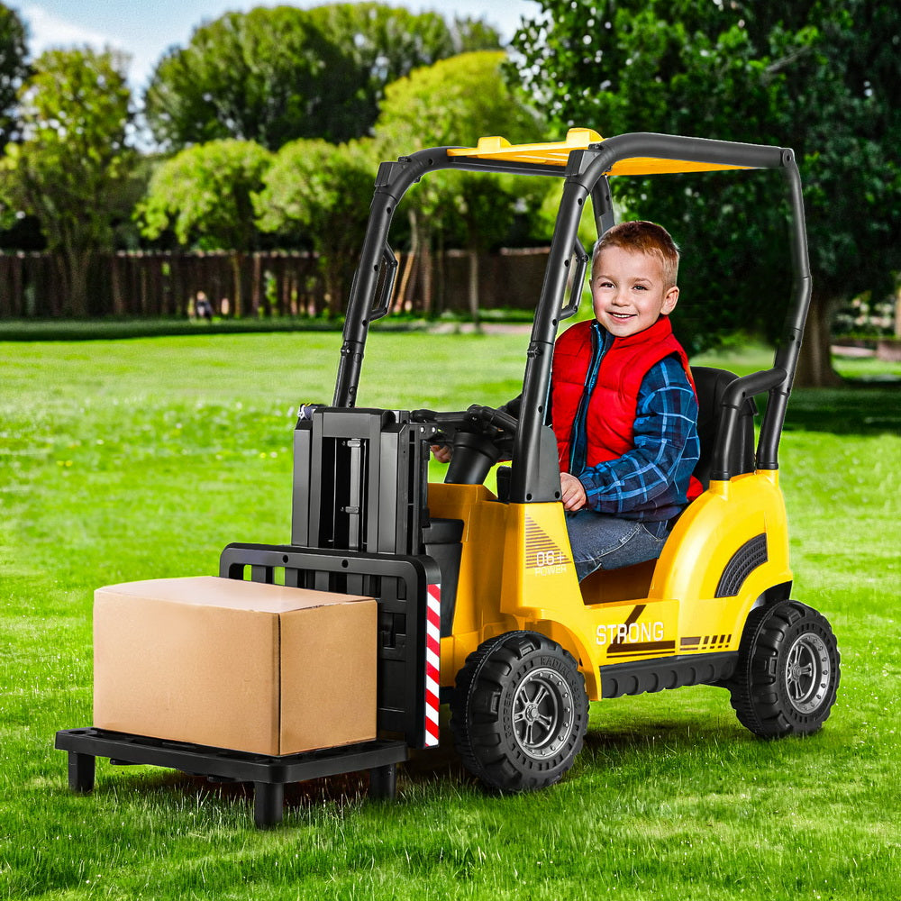 Rigo 12V Kids Electric Ride On Forklift Loader Yellow