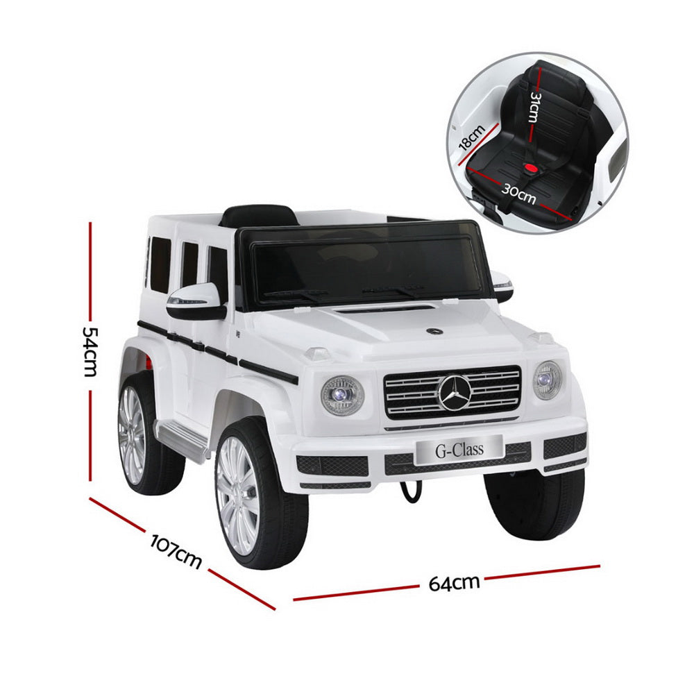 Licensed G500 Kids Electric Ride On Car 12V Remote White