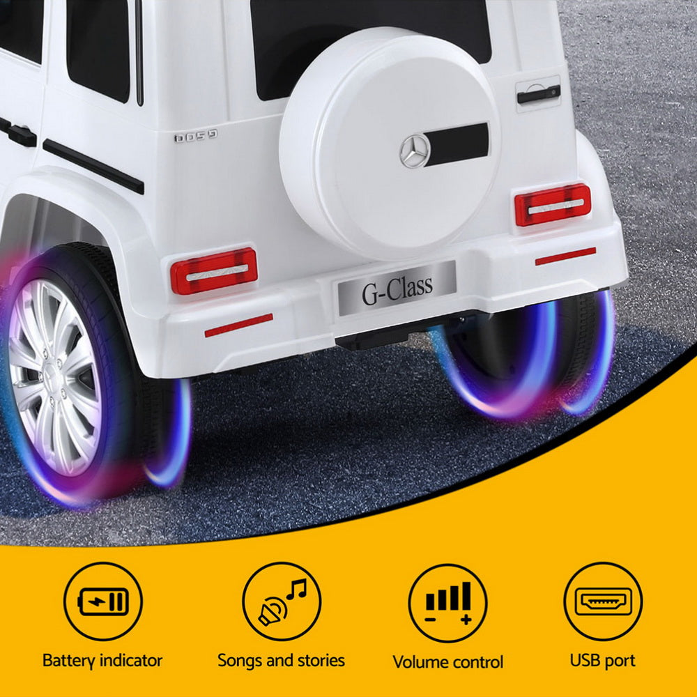 Licensed G500 Kids Electric Ride On Car 12V Remote White
