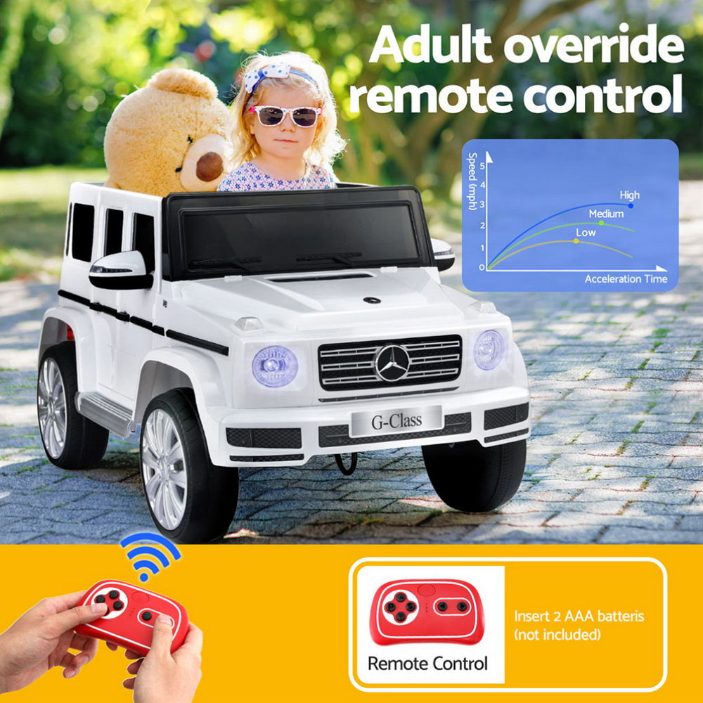 Licensed G500 Kids Electric Ride On Car 12V Remote White