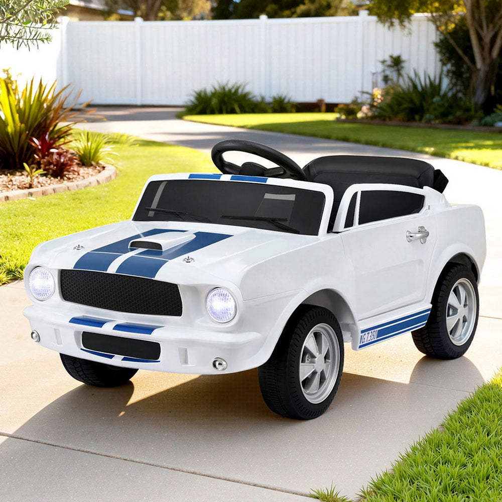GT350 Kids Electric Ride On Car Licensed Outdoor Toy Remote, White