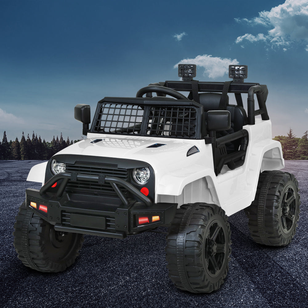 Rigo Kids 12V Electric Ride On Jeep Toy Car Remote White