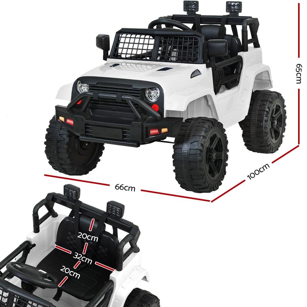 Rigo Kids 12V Electric Ride On Jeep Toy Car Remote White