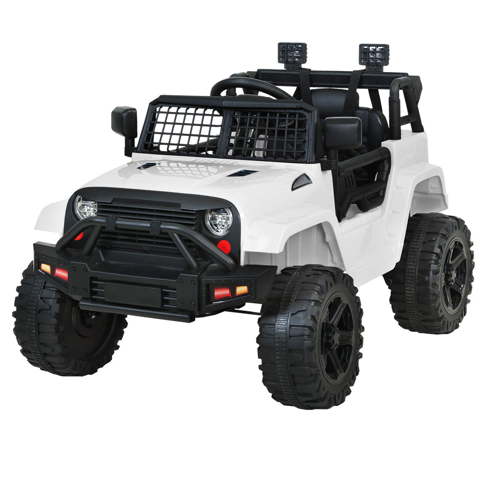Rigo Kids 12V Electric Ride On Jeep Toy Car Remote White