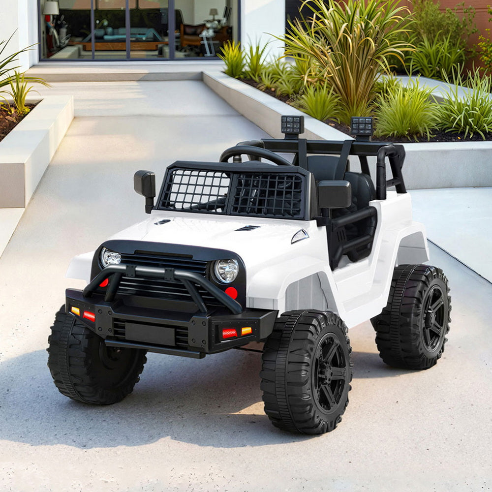 Rigo Jeep-Inspired Kids Electric Ride On Car 12V White