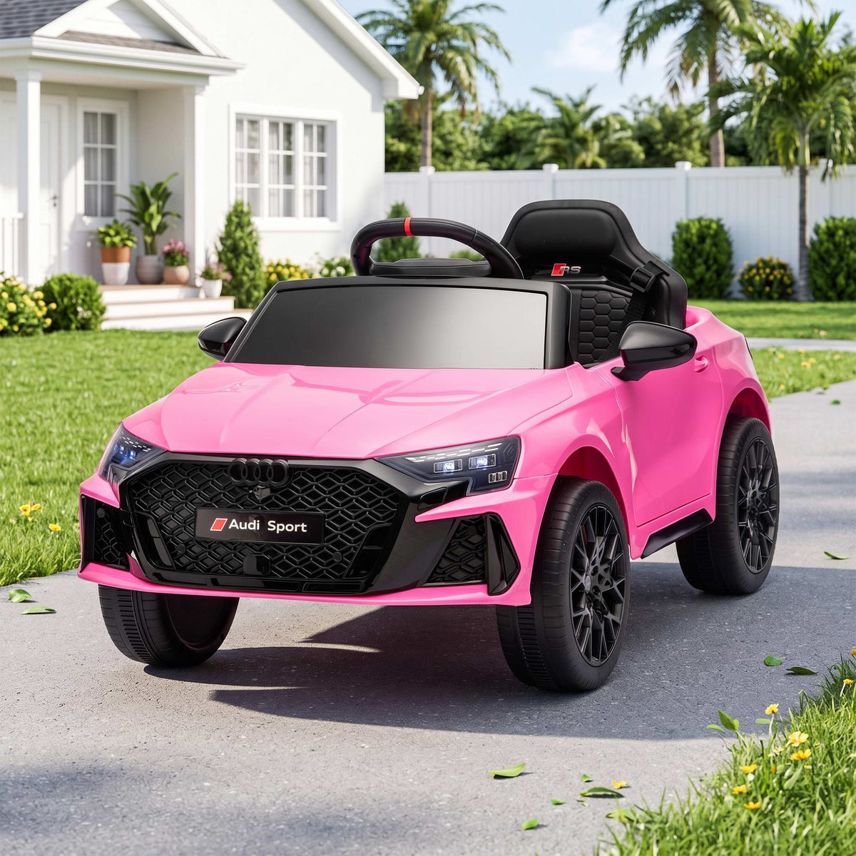 Audi RS3 Kids Ride On Car 12V Remote Control Pink