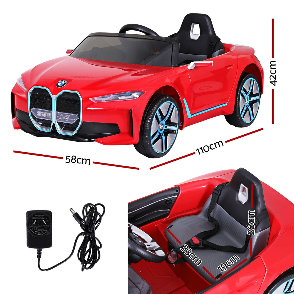 BMW I4 Kids Ride-On Car 12V Electric Remote Control Red