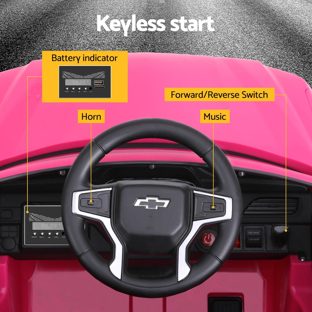 Chevrolet Tahoe Kids Ride On Car 12V Electric Pink
