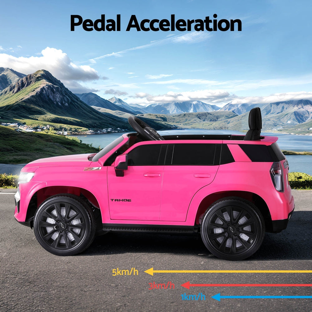 Chevrolet Tahoe Kids Ride On Car 12V Electric Pink
