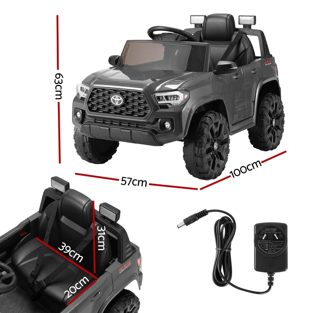 Toyota Tacoma Kids Electric Ride-On Car 12V Grey