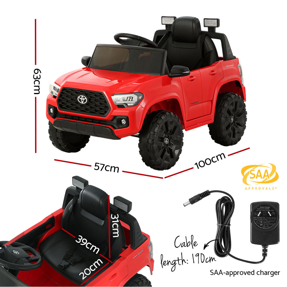 Toyota Tacoma Kids Electric Ride-On Car 12V Remote Red