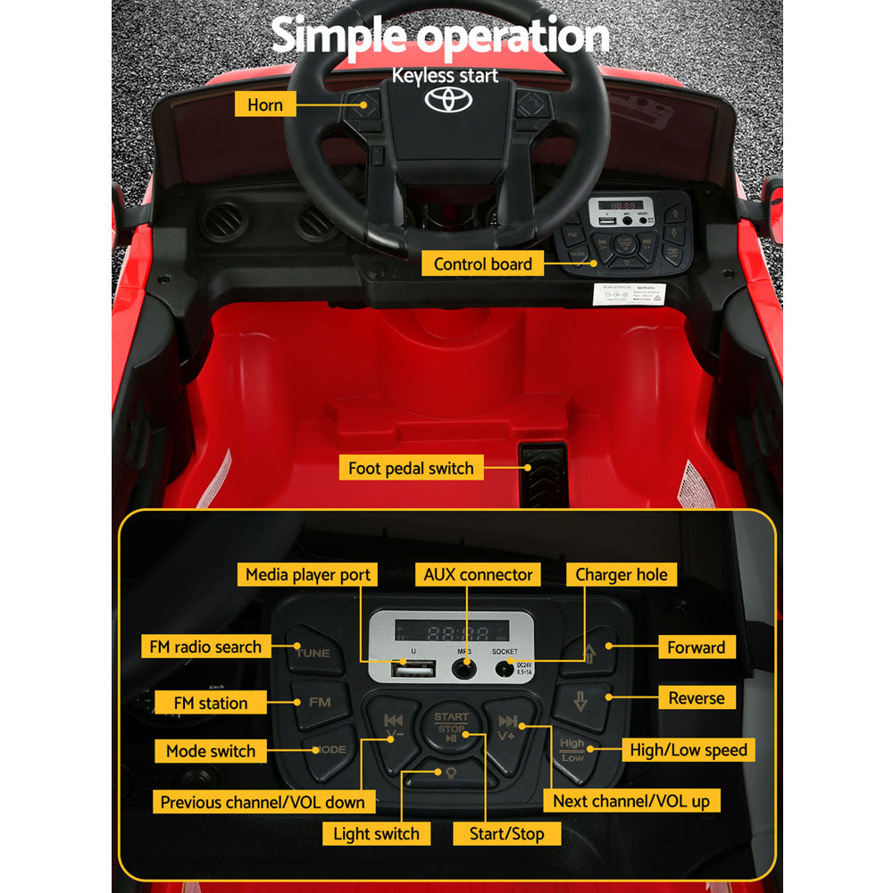 Toyota Tacoma Kids Electric Ride-On Car 12V Remote Red