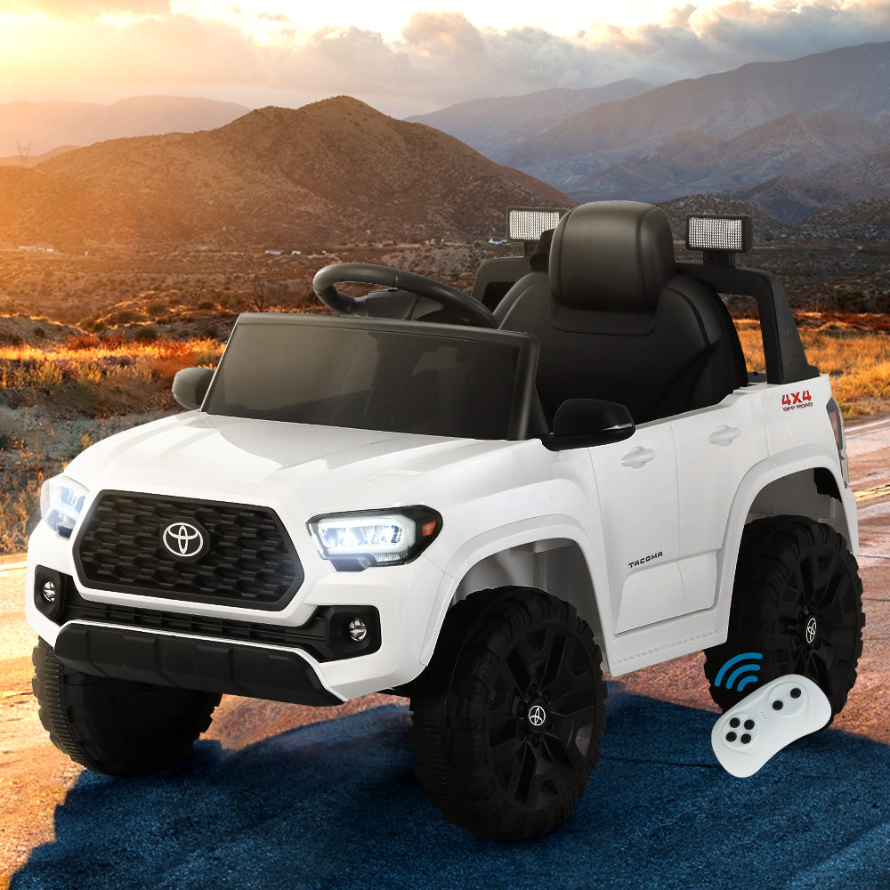 Toyota Tacoma Kids Electric Ride-On Car 12V White Remote Control