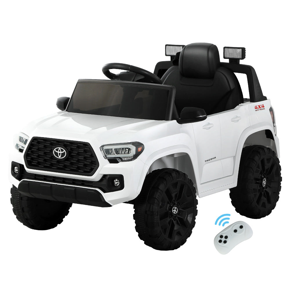 Toyota Tacoma Kids Electric Ride-On Car 12V White Remote Control