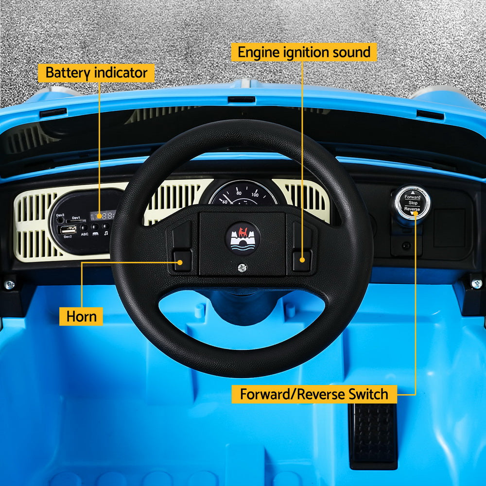 Volkswagen Beetle Kids Electric Ride-On Car 6V Blue