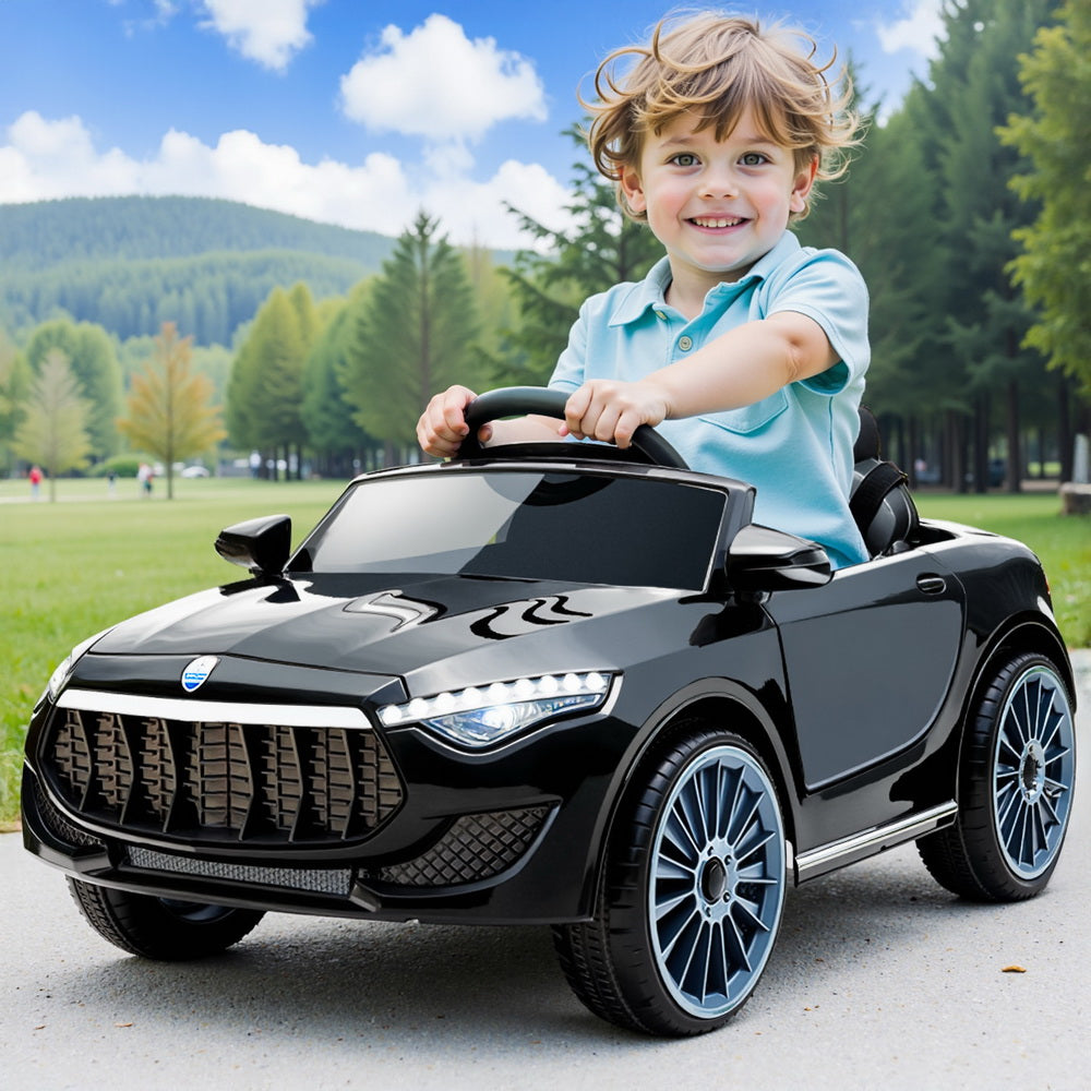Rigo 12V Kids Electric Ride-On Car Black Remote Control Music