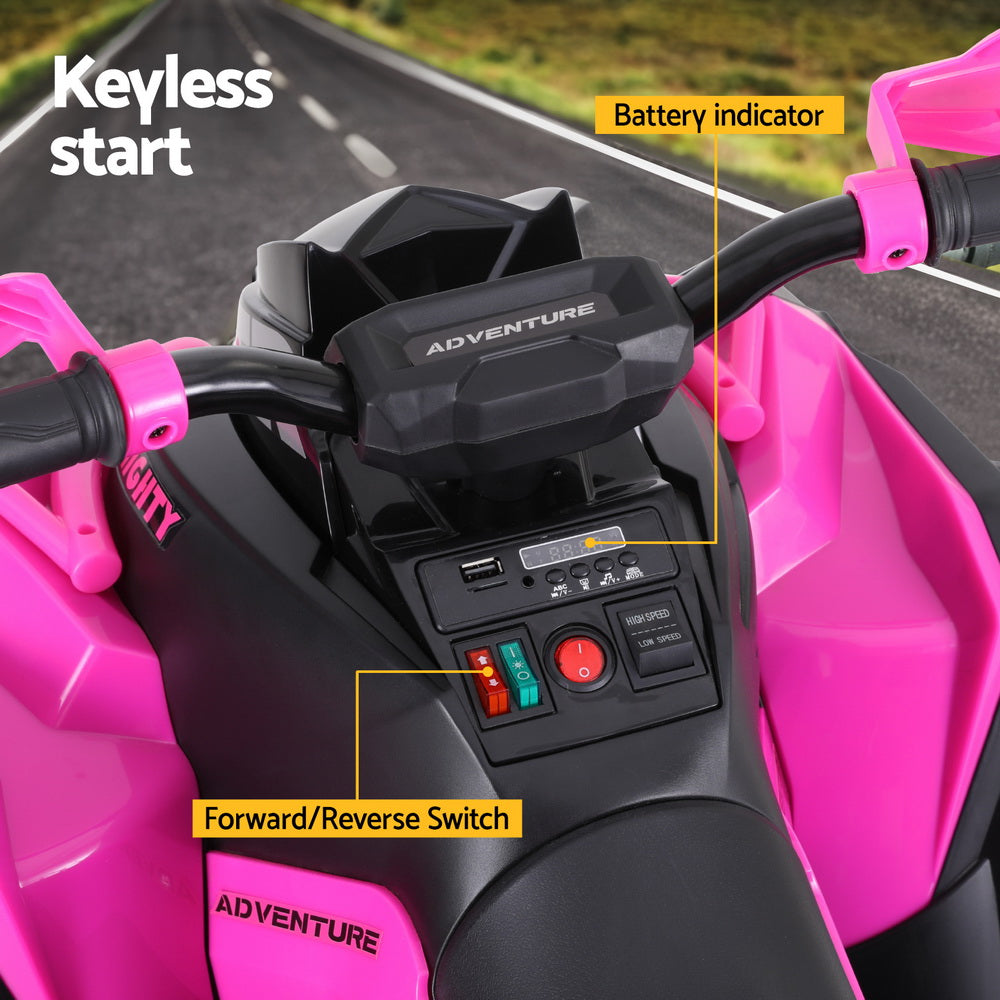 Rigo 12V Kids Ride-On ATV Quad Motorbike Pink