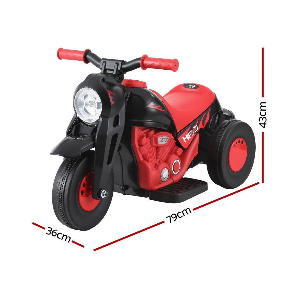 Rigo Kids Electric Ride-On Motorbike 6V Red with Bubble Maker