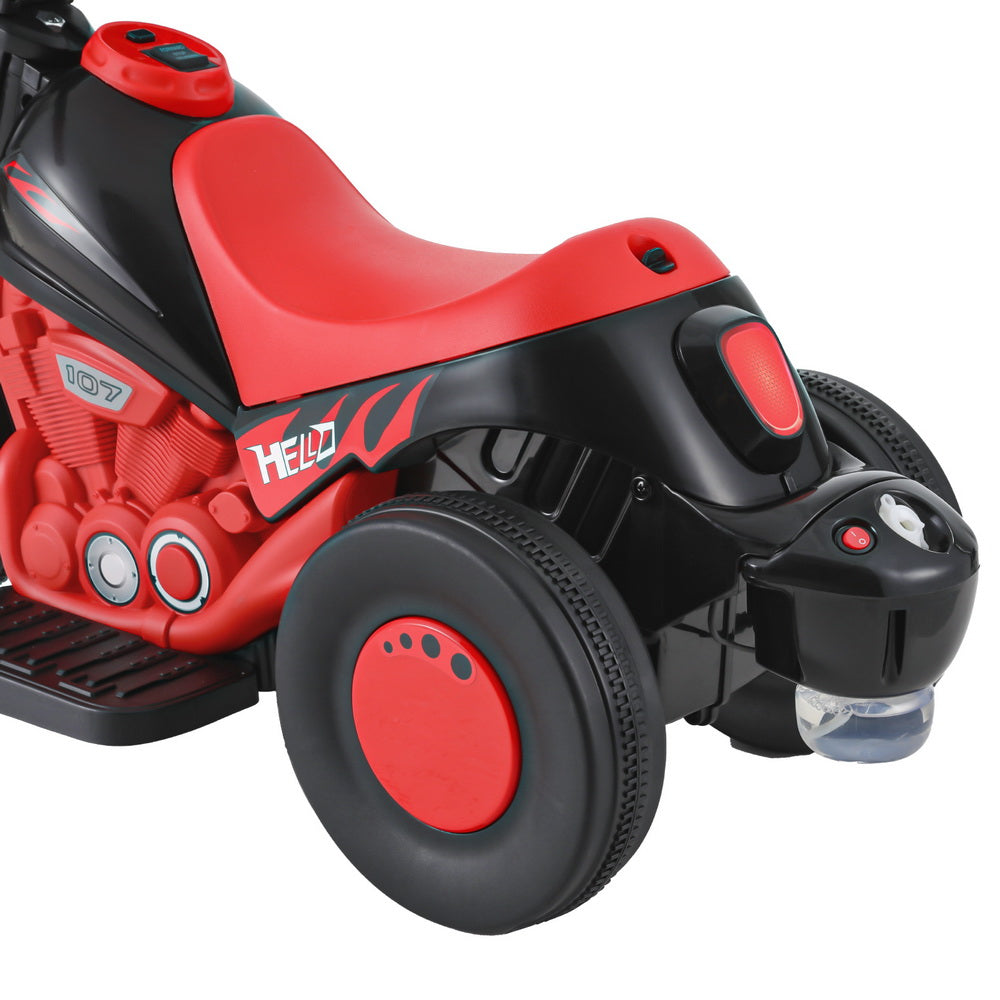 Rigo Kids Electric Ride-On Motorbike 6V Red with Bubble Maker