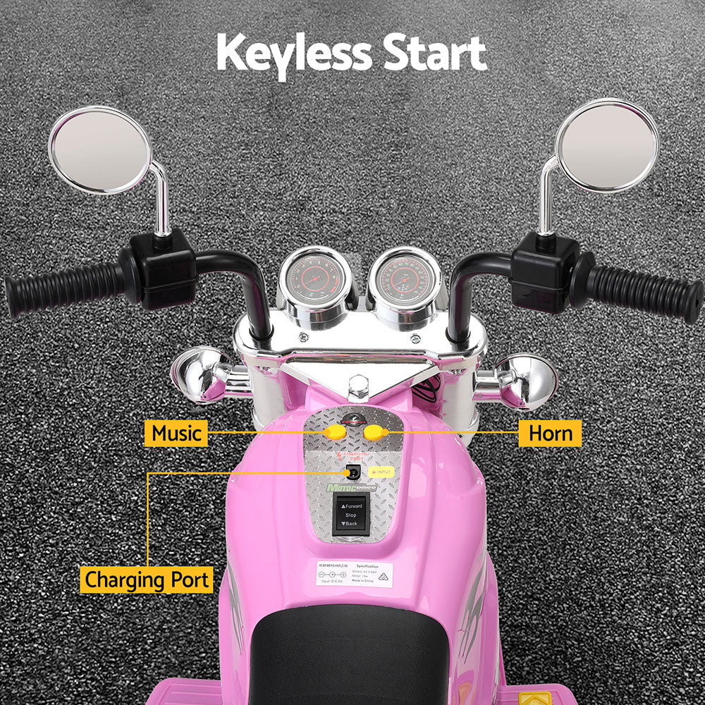 Rigo Kids 6V Electric Ride-On Motorbike Pink