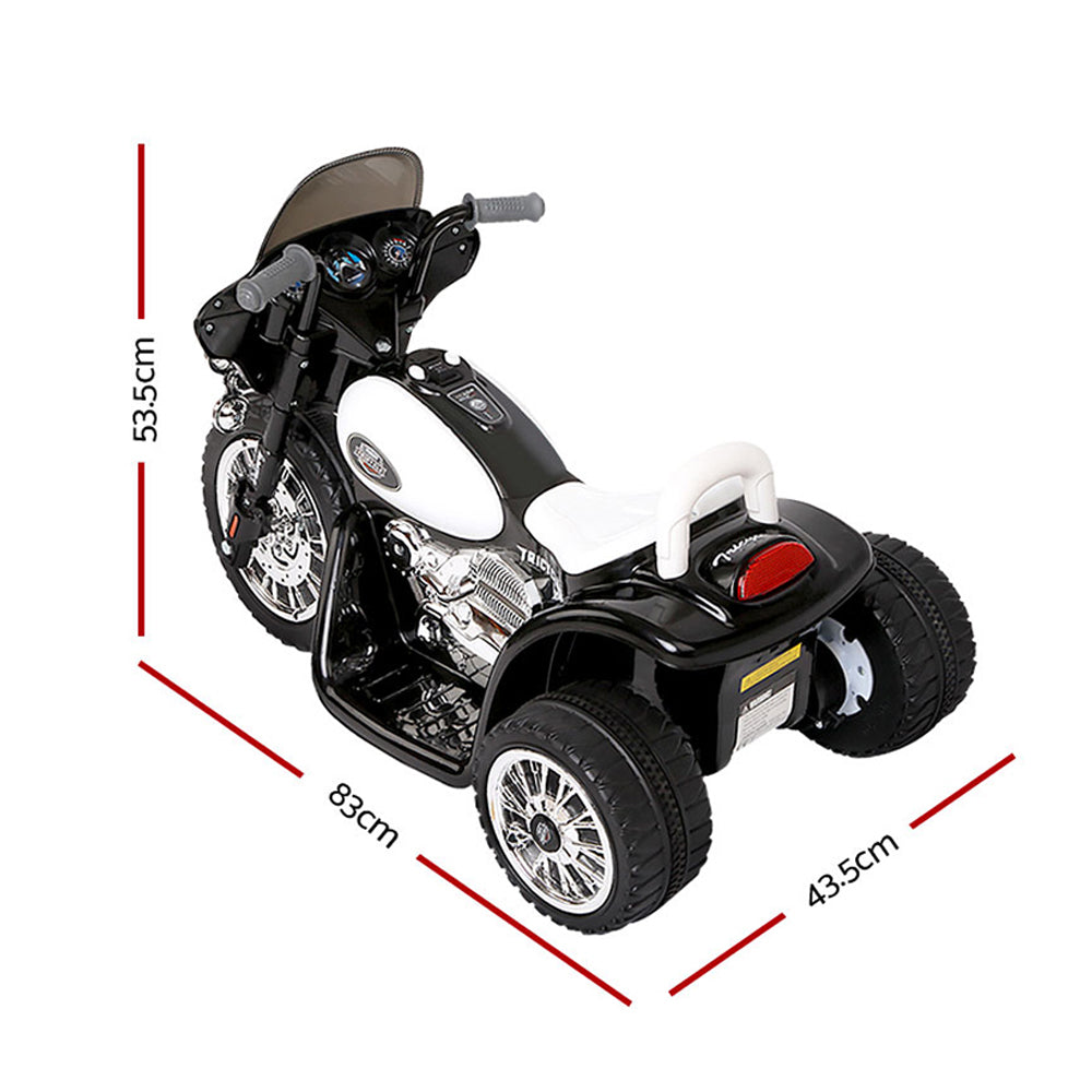 Rigo Kids 6V Electric Ride-On Police Motorcycle Black