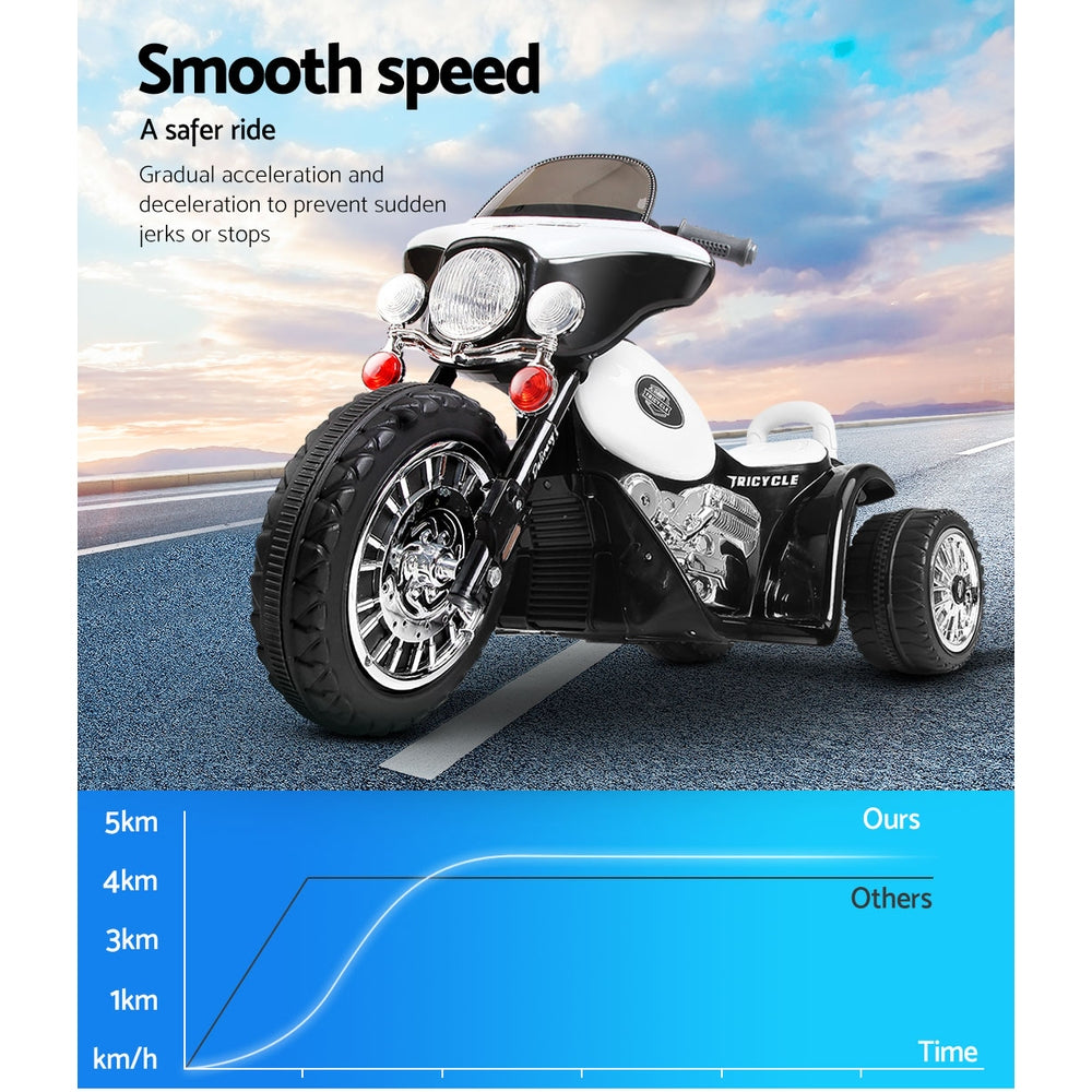 Rigo Kids 6V Electric Ride-On Police Motorcycle Black