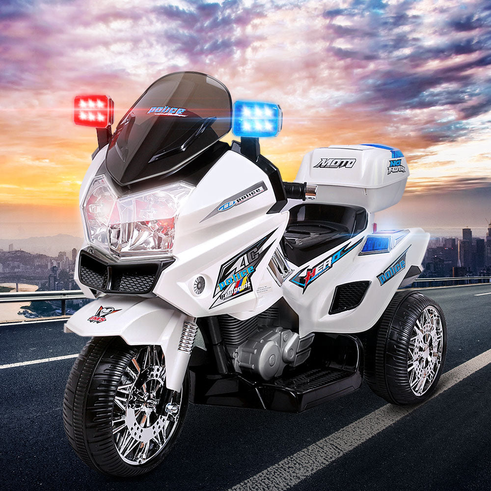 S1K Kids Electric Ride On Police Car BMW-Inspired 6V White